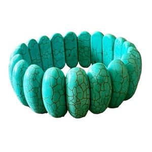 Turquoise color stretch bracelet summer statement mermaid vacation